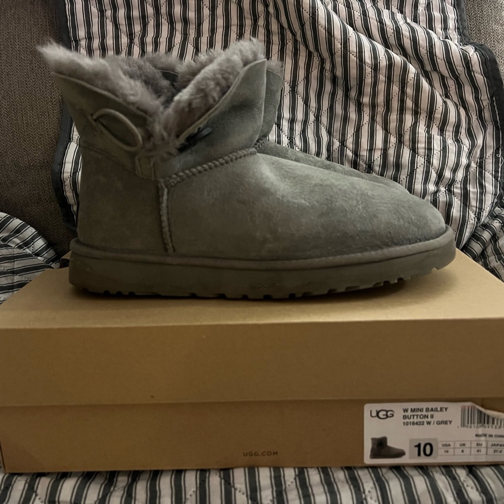 UGG Charcoal Mini Boots with Shearling
